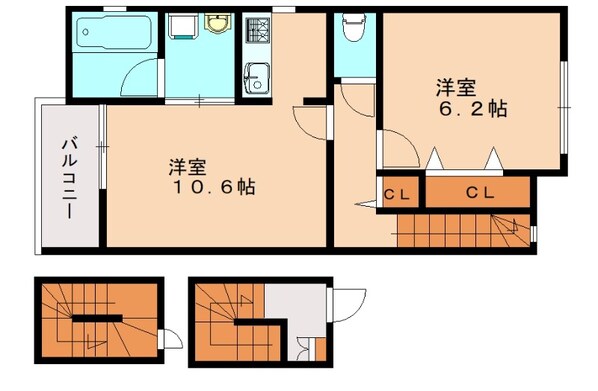 折尾駅 徒歩8分 3階の物件間取画像